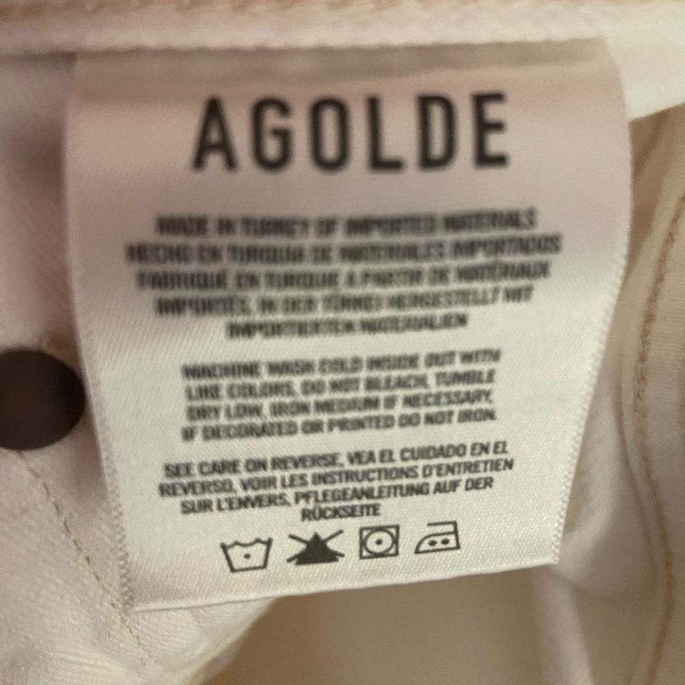 Agolde White Riley Crop High Rise Straight size 27 - Picture 5 of 7